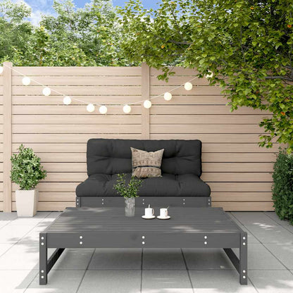 Set Divani da Giardino 2pz con Cuscini in Legno Massello Grigio