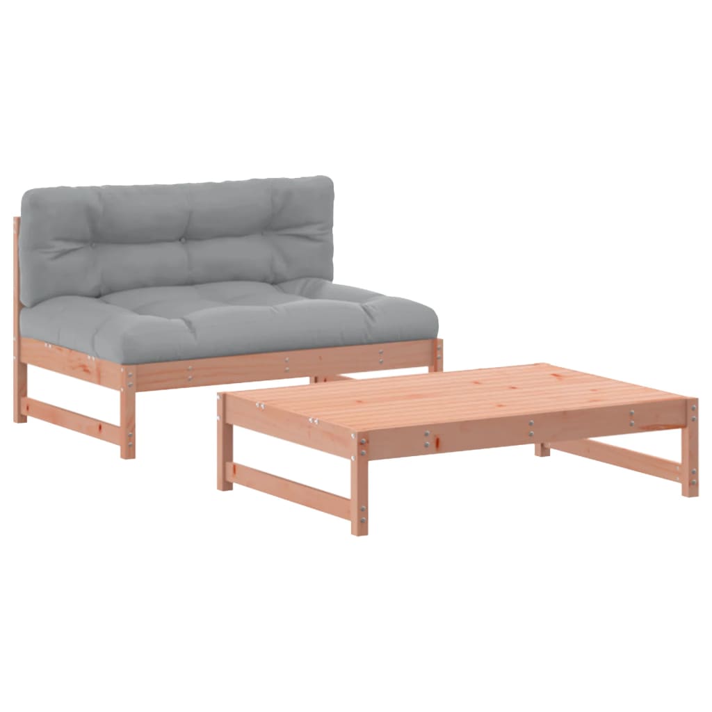 Set Divani Giardino 2 pz con Cuscini Legno Massello di Douglas
