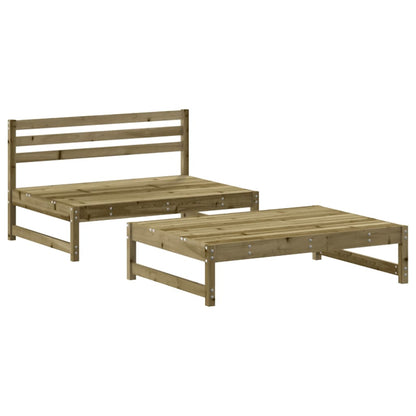 Set Divani da Giardino 2pz con Cuscini Legno Impregnato di Pino