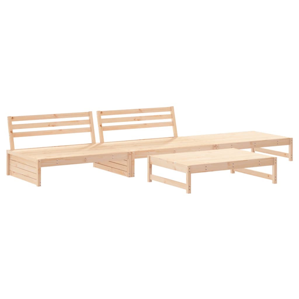 Set Divani da Giardino 4 pz con Cuscini in Legno Massello