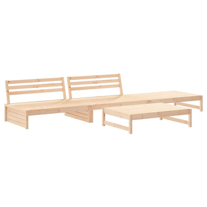 Set Divani da Giardino 4 pz con Cuscini in Legno Massello