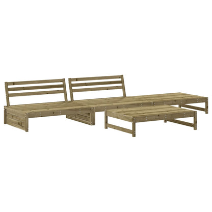 Set Divani da Giardino 4pz con Cuscini Legno Impregnato di Pino