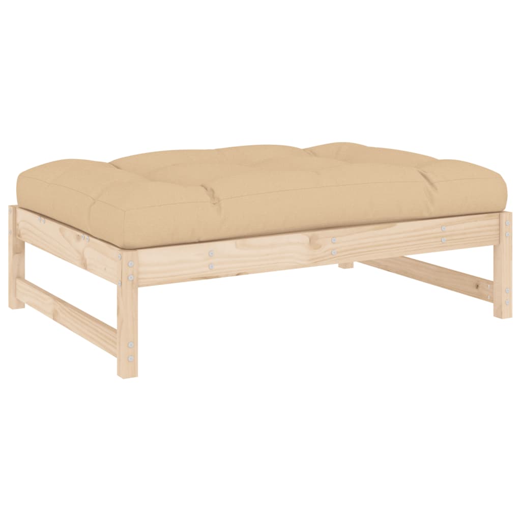 Set Divani da Giardino 5 pz con Cuscini in Legno Massello