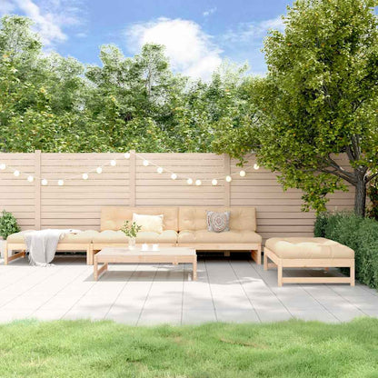 Set Divani da Giardino 5 pz con Cuscini in Legno Massello