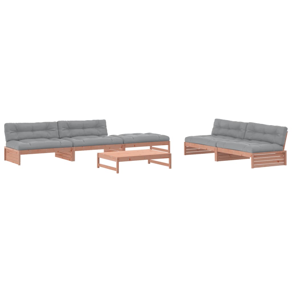 Set Divani Giardino 6 pz con Cuscini Legno Massello di Douglas