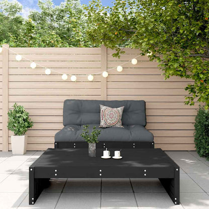 Set Divani da Giardino 2 pz con Cuscini in Legno Massello Nero