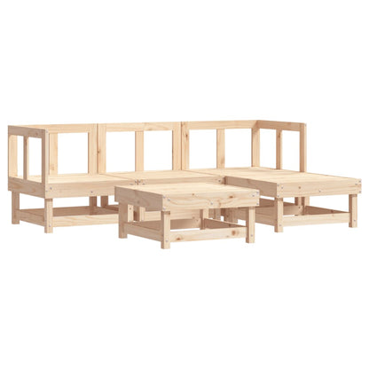 Set Mobili da Giardino 5 pz in Legno Massello di Pino