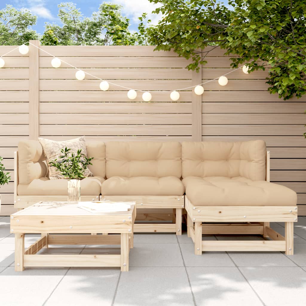 Set Mobili da Giardino 5 pz in Legno Massello di Pino