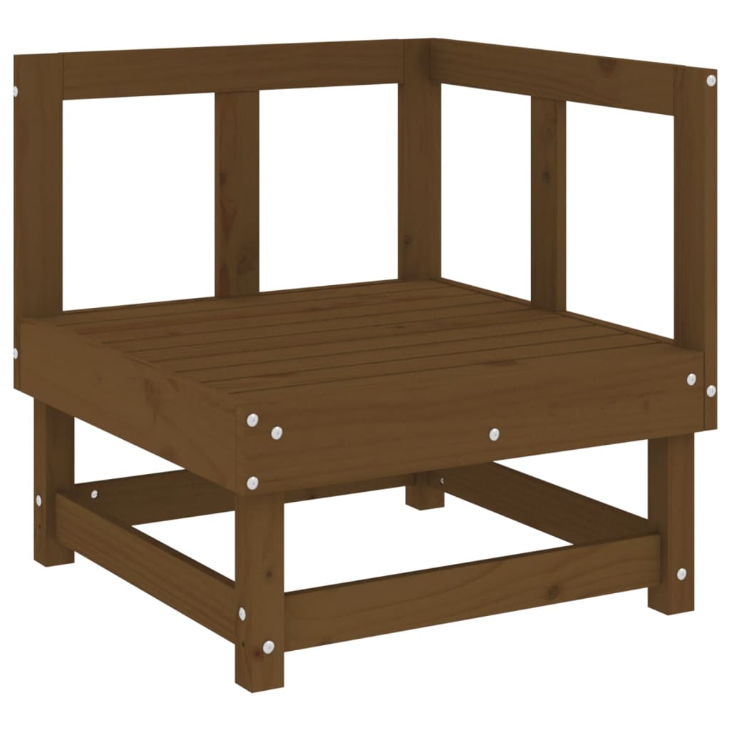 Set Salotto da Giardino 5 pz in Legno Massello di Pino ambra