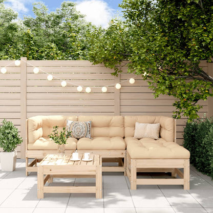 Set Salotto da Giardino 5 pz in Legno Massello di Pino