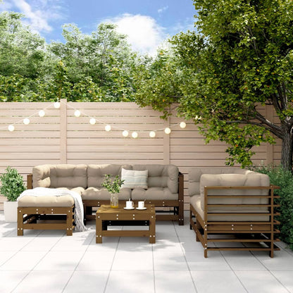 Set Salotto da Giardino 7 pz ambra in Legno Massello di Pino