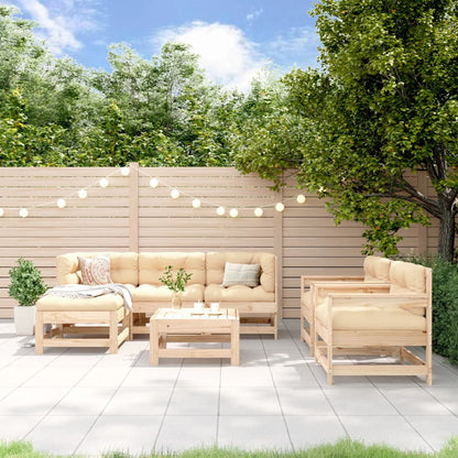 Set Salotto da Giardino 7 pz in Legno Massello di Pino
