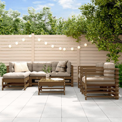 Set Salotto da Giardino 7 pz ambra in Legno Massello di Pino