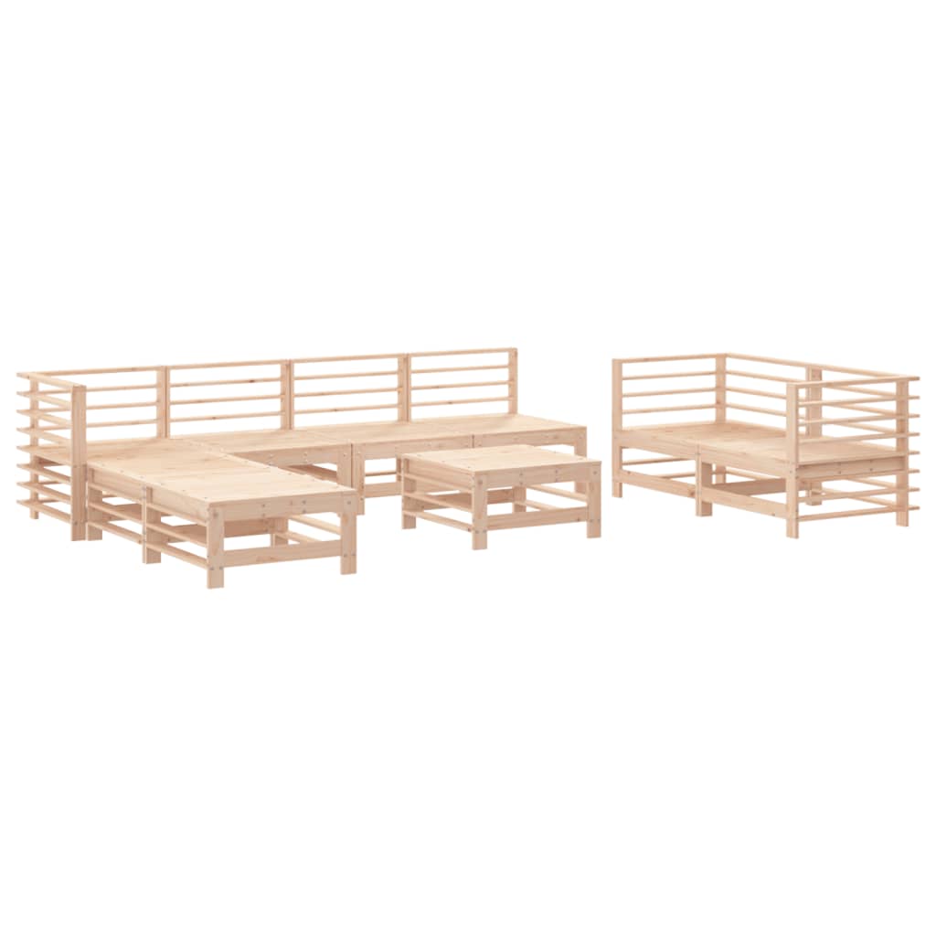 Set Salotto da Giardino 9 pz in Legno Massello di Pino