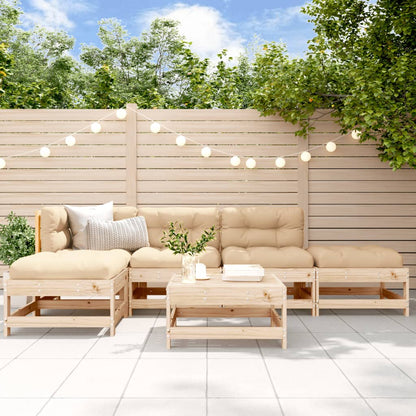 Set Salotto da Giardino 6 pz in Legno Massello di Pino