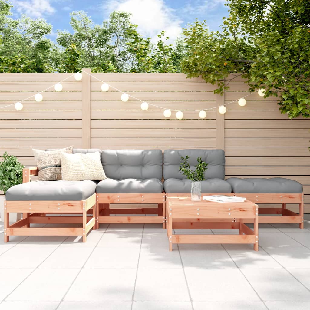 Set Salotto da Giardino 6 pz in Legno Massello di Douglas