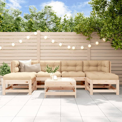 Set Salotto da Giardino 7 pz in Legno Massello di Pino