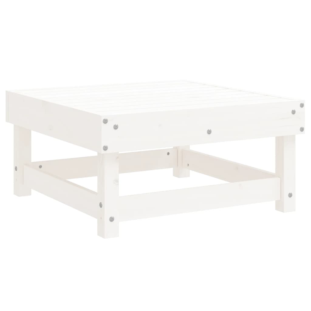 Set Salotto da Giardino 11 pz Bianco in Legno Massello di Pino