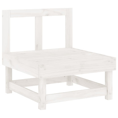 Set Salotto da Giardino 11 pz Bianco in Legno Massello di Pino
