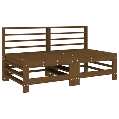 Set Salotto da Giardino 7 pz ambra in Legno Massello di Pino