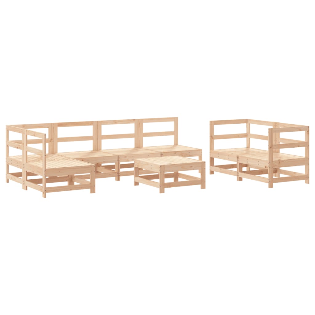 Set Salotto da Giardino 8 pz in Legno Massello di Pino