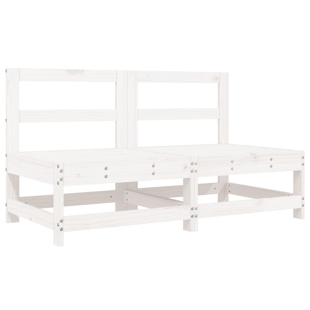 Set Salotto da Giardino 8 pz in Legno Massello di Pino Bianco