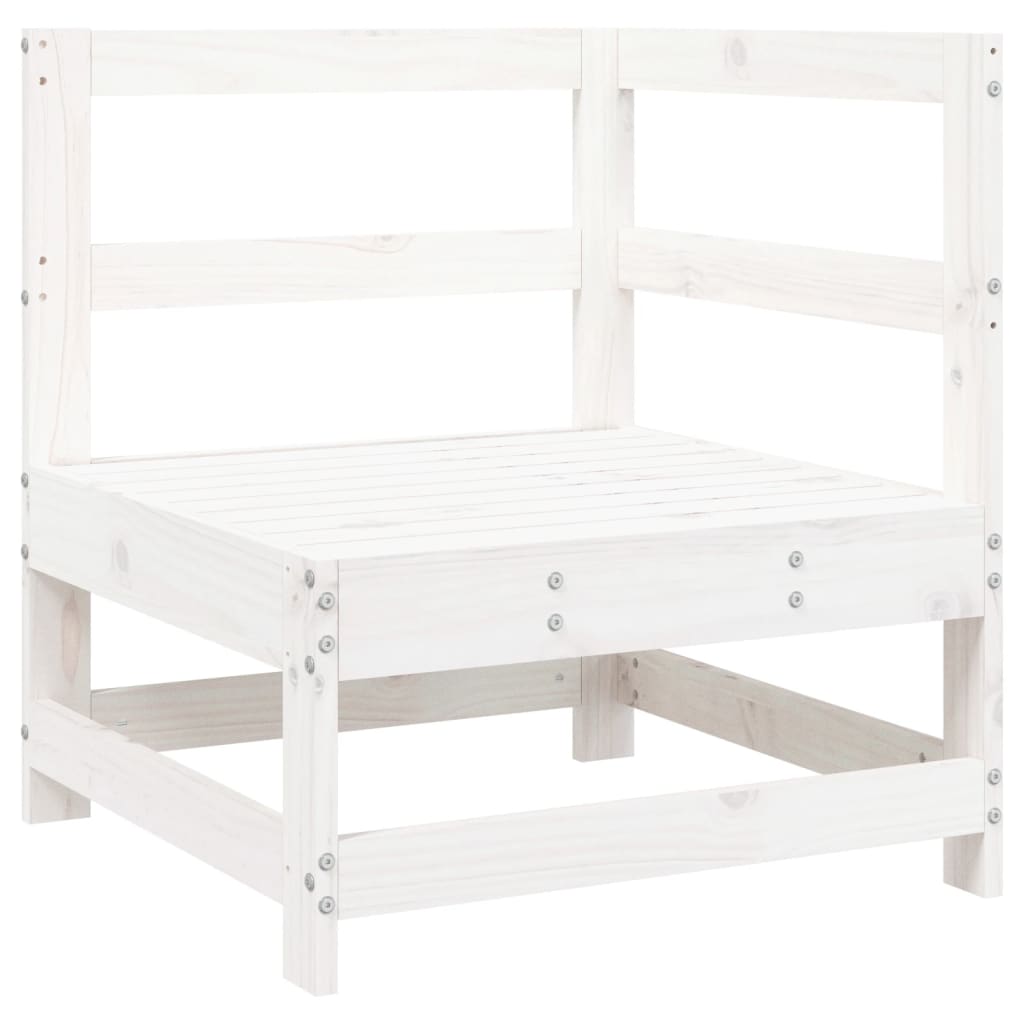 Set Salotto da Giardino 8 pz in Legno Massello di Pino Bianco