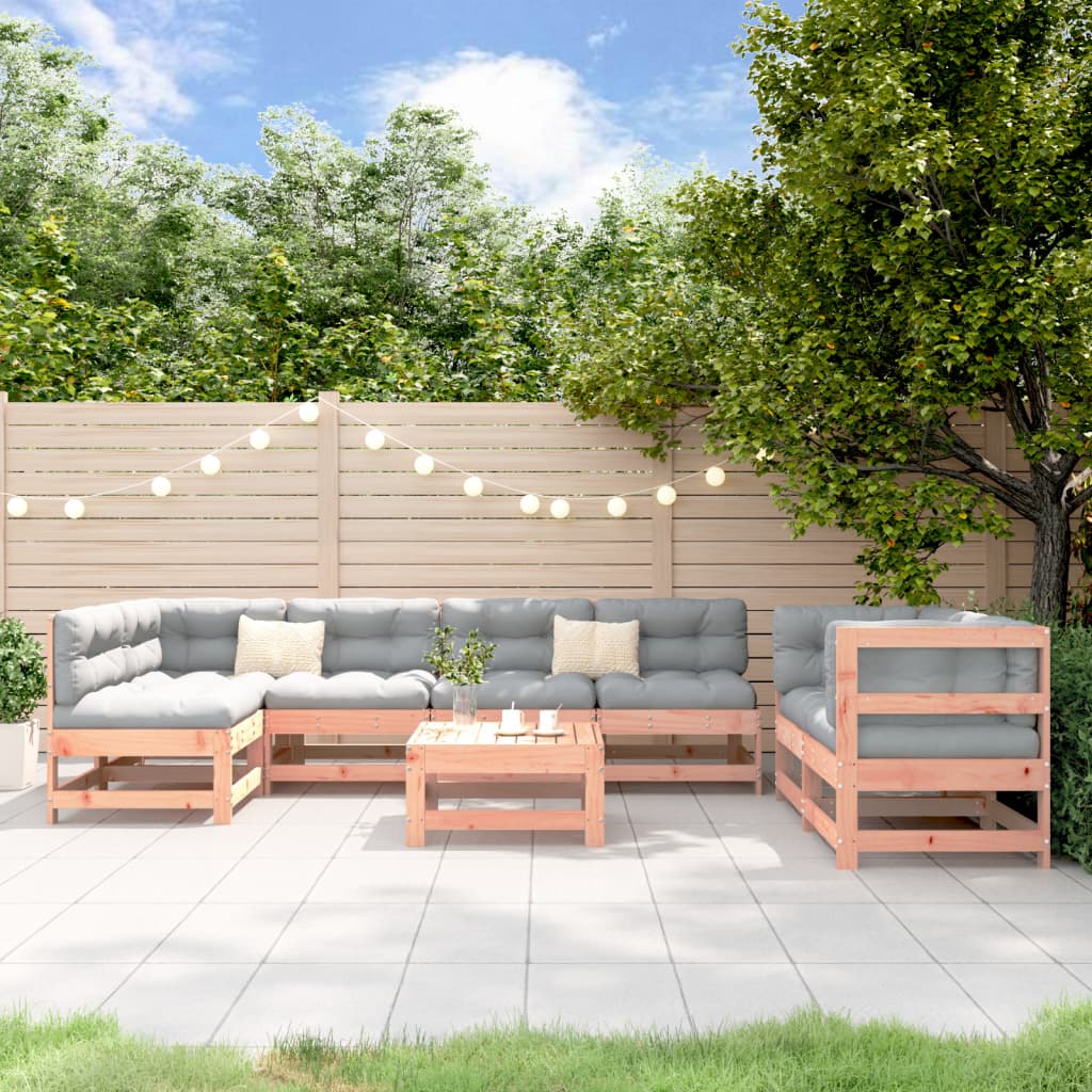Set Salotto da Giardino 8 pz in Legno Massello di Douglas