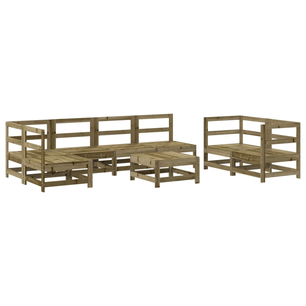 Set Salotto da Giardino 8 pz in Legno Impregnato di Pino
