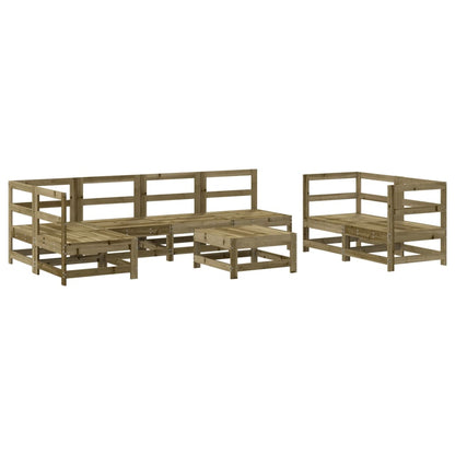 Set Salotto da Giardino 8 pz in Legno Impregnato di Pino