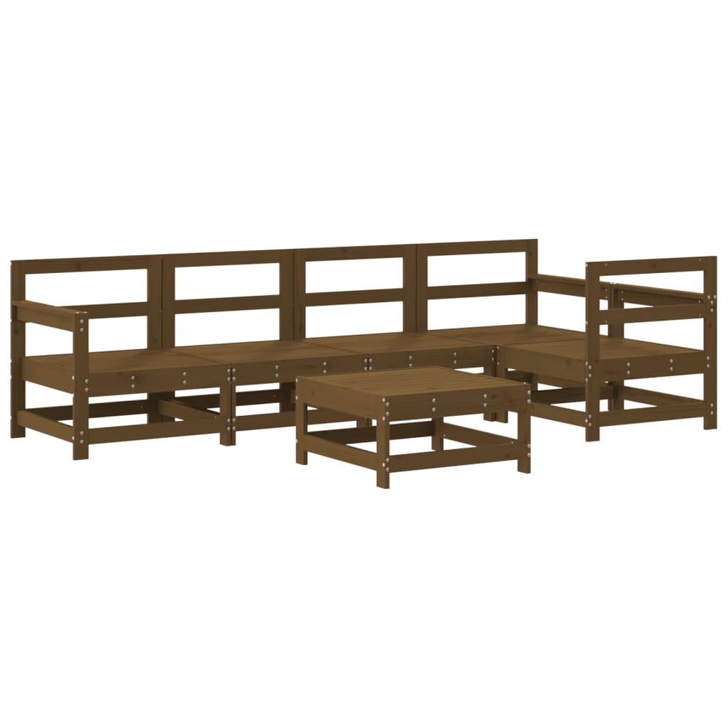 Set Salotto da Giardino 6 pz ambra in Legno Massello di Pino