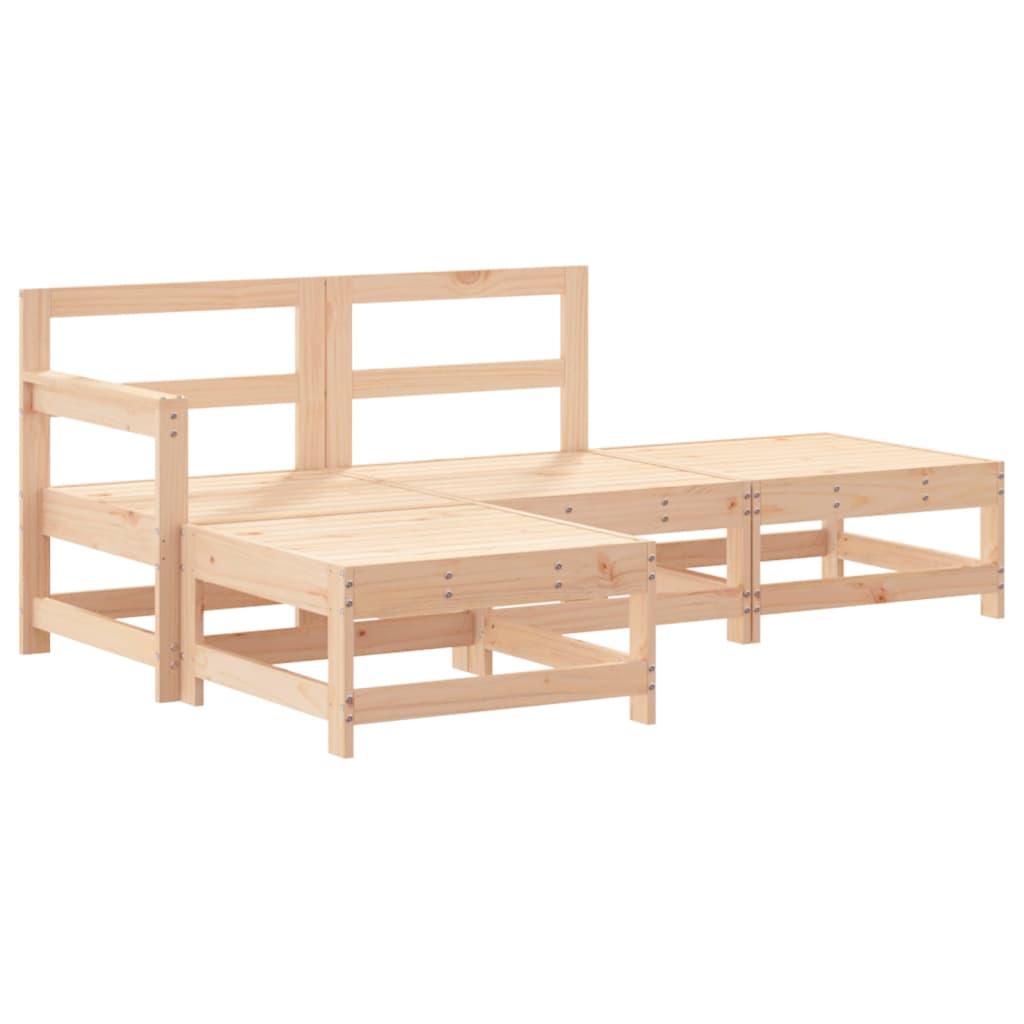 Set Salotto da Giardino 4 pz in Legno Massello di Pino