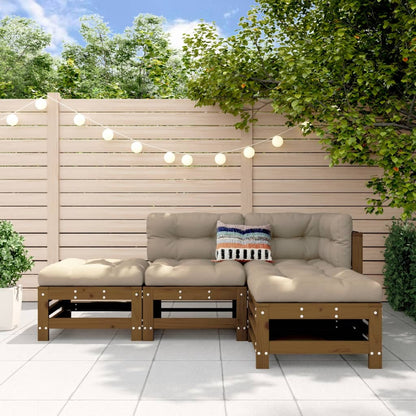 Set Salotto da Giardino 4 pz ambra in Legno Massello di Pino