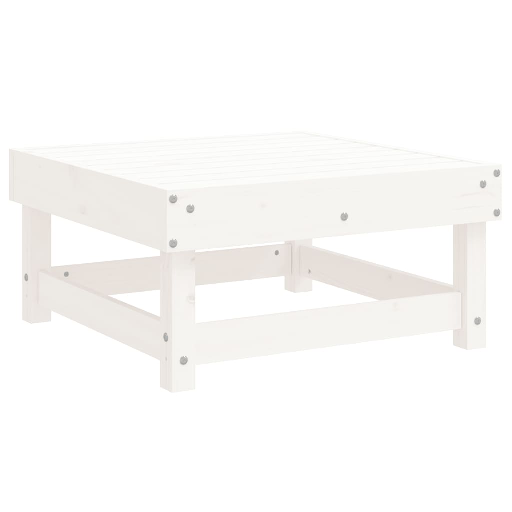 Set Salotto da Giardino 10 pz Bianco in Legno Massello di Pino