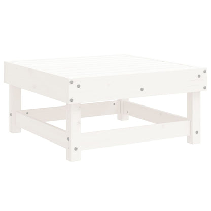 Set Salotto da Giardino 10 pz Bianco in Legno Massello di Pino