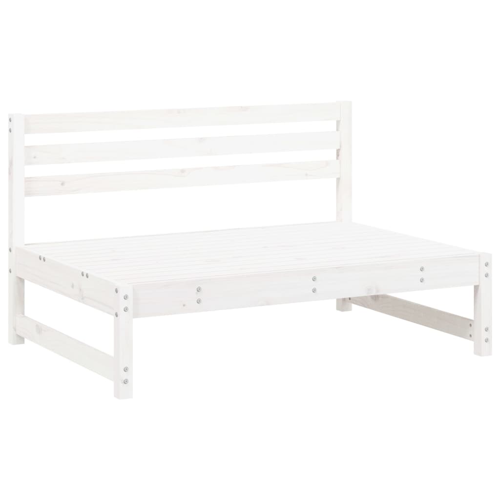 Set Salotto da Giardino 2 pz Bianco in Legno Massello di Pino