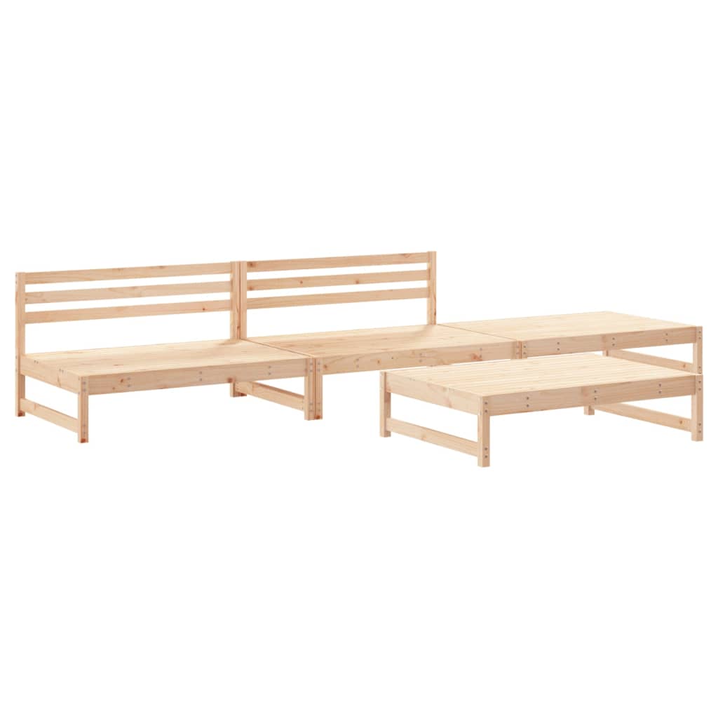 Set Salotto da Giardino 4 pz in Legno Massello di Pino
