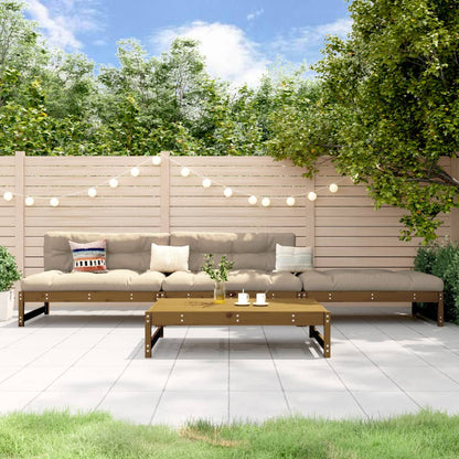 Set Salotto da Giardino 4 pz ambra in Legno Massello di Pino