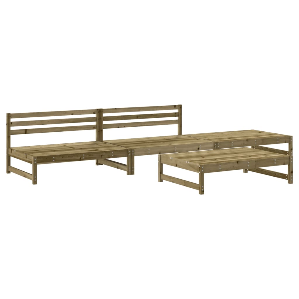 Set Salotto da Giardino 4 pz in Legno Impregnato di Pino