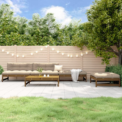 Set Salotto da Giardino 5 pz ambra in Legno Massello di Pino