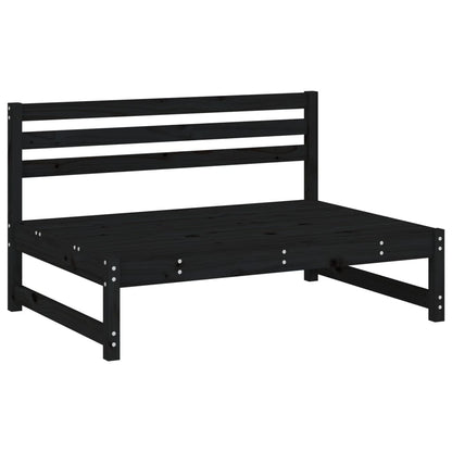 Set Salotto da Giardino 5 pz Nero in Legno Massello di Pino