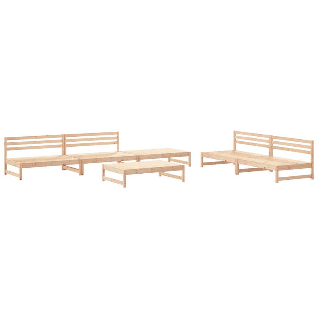 Set Salotto da Giardino 6 pz in Legno Massello di Pino