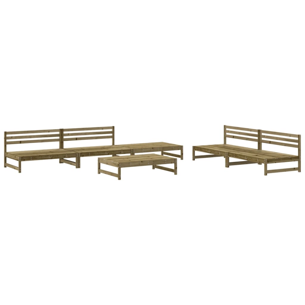 Set Salotto da Giardino 6 pz in Legno Impregnato di Pino