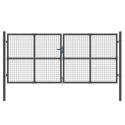 Cancello da Giardino Rete Antracite 300x175 cm Acciaio Zincato
