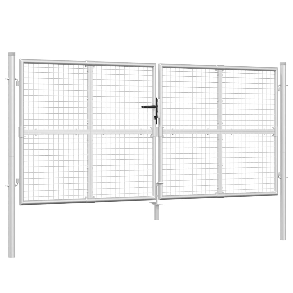 Cancello da Giardino Rete Argento 300x175 cm Acciaio Zincato