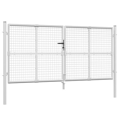 Cancello da Giardino Rete Argento 300x175 cm Acciaio Zincato