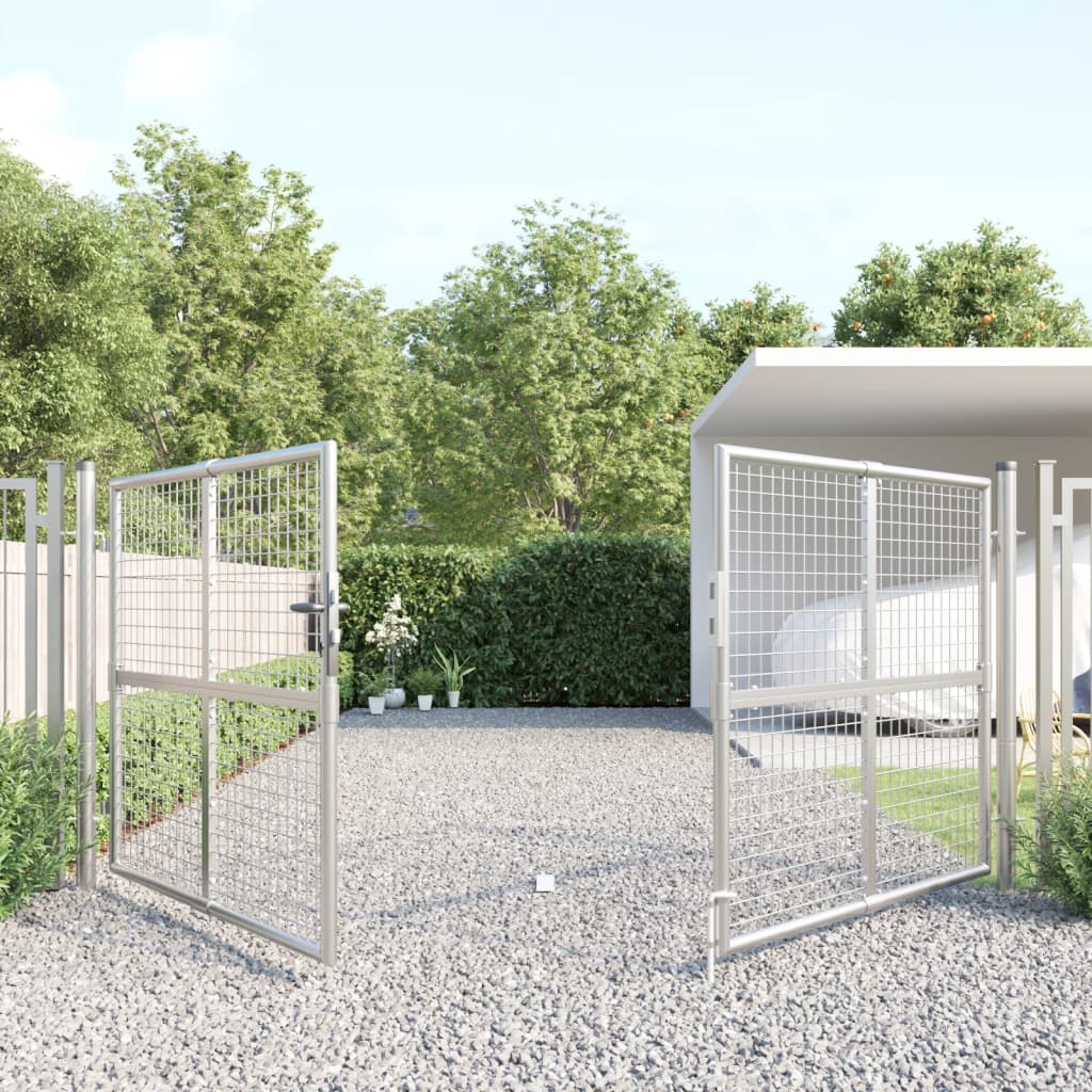 Cancello da Giardino Rete Argento 300x175 cm Acciaio Zincato