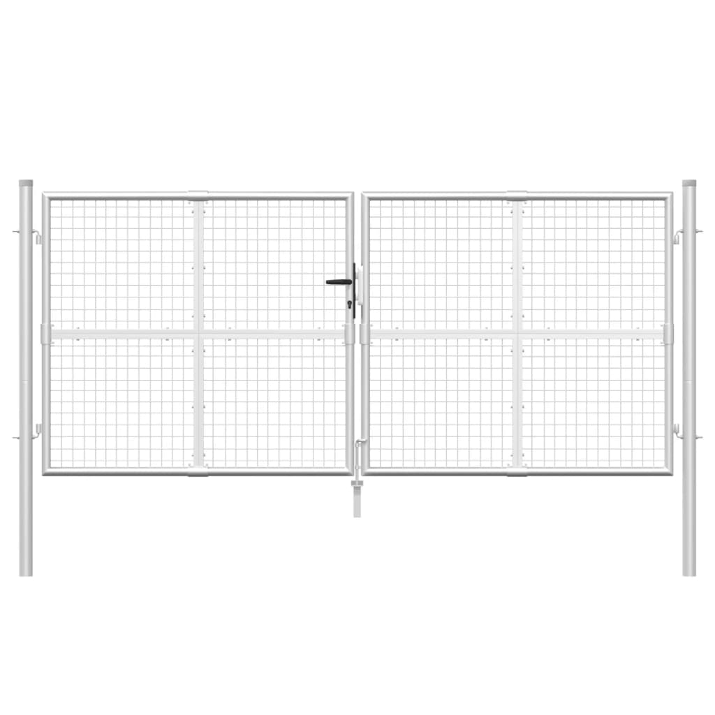 Cancello da Giardino Rete Argento 300x175 cm Acciaio Zincato