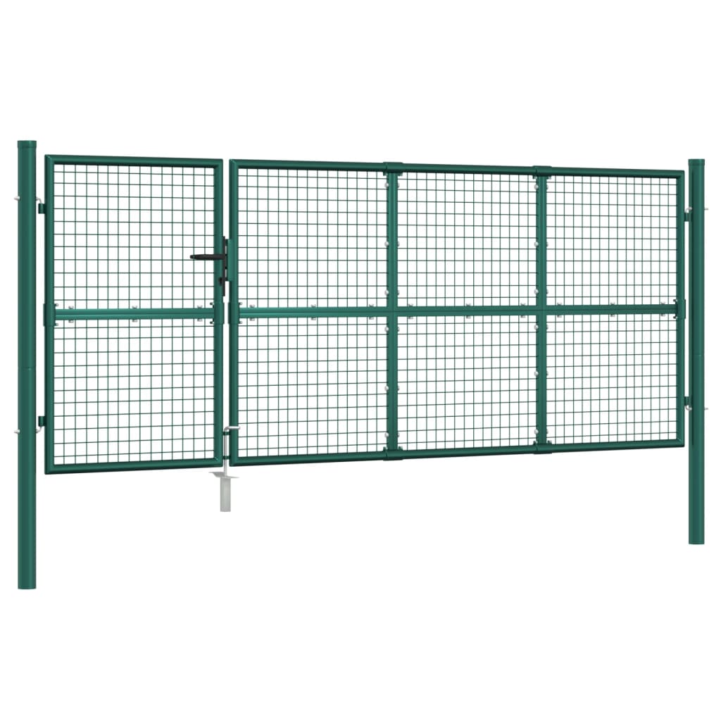 Cancello da Giardino in Rete Verde 350x175 cm Acciaio Zincato