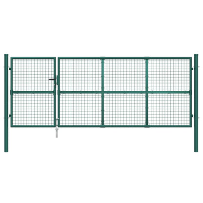 Cancello da Giardino in Rete Verde 350x175 cm Acciaio Zincato